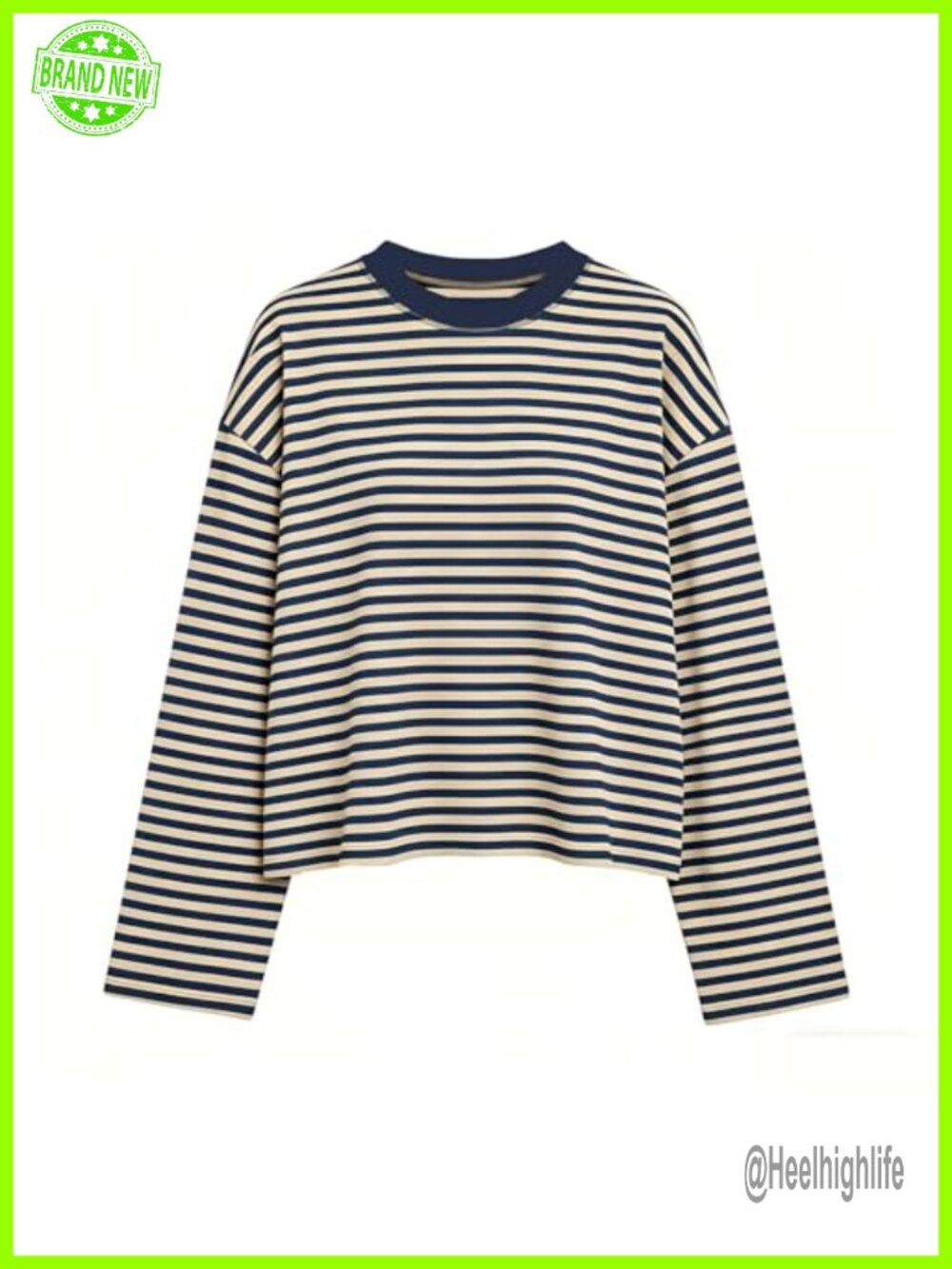 Striped Long Sleeve Baggy T Shirt Oversized Vintage Y2K Pullover Top